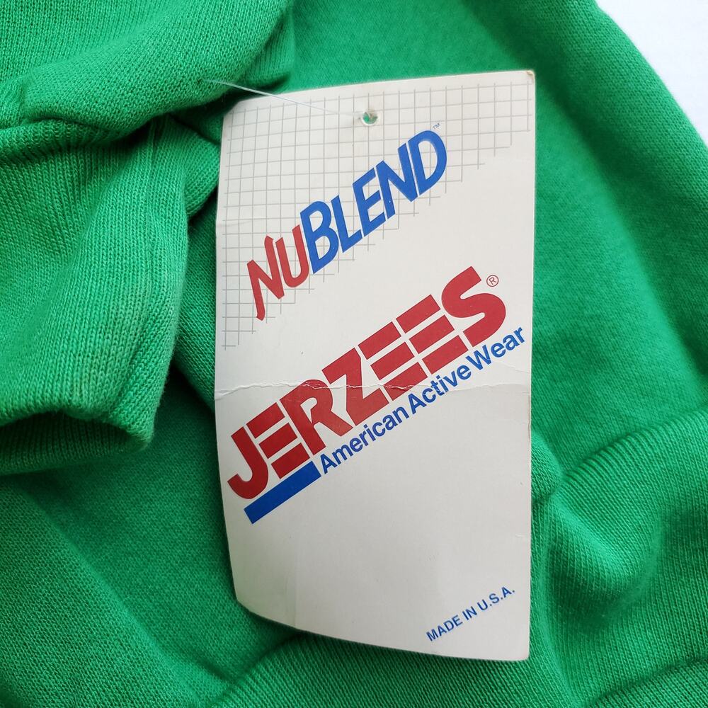 Vintage Jerzees Green Eagle Embellished Sweatshirt Crew Neck Deadstock NWT Sz XL - Picture 9 of 10